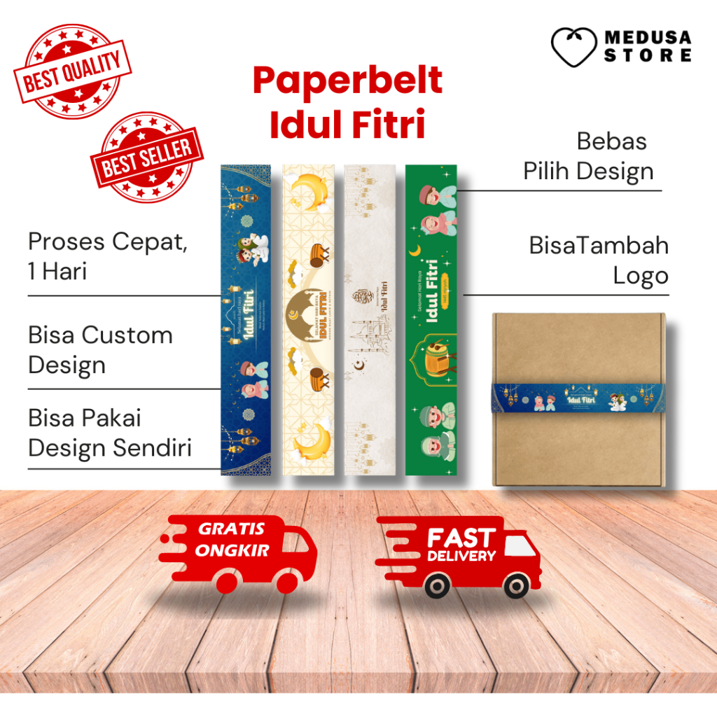 Paperbelt Ramadhan - paper sleave eid mubarak - paper belt Idul Fitri - Lebaran