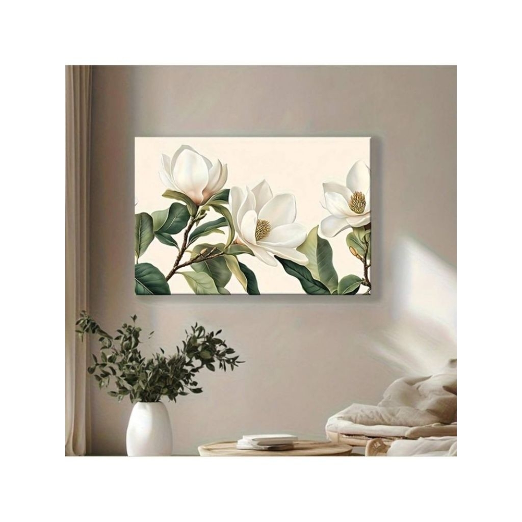 lukisan dinding bunga tulip tekstur timbul minimalis