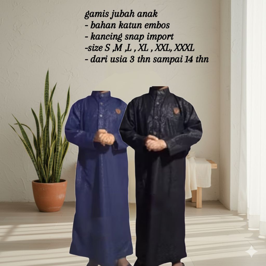 READY STOK Jubah anak embos laki laki | kancing import terbaru