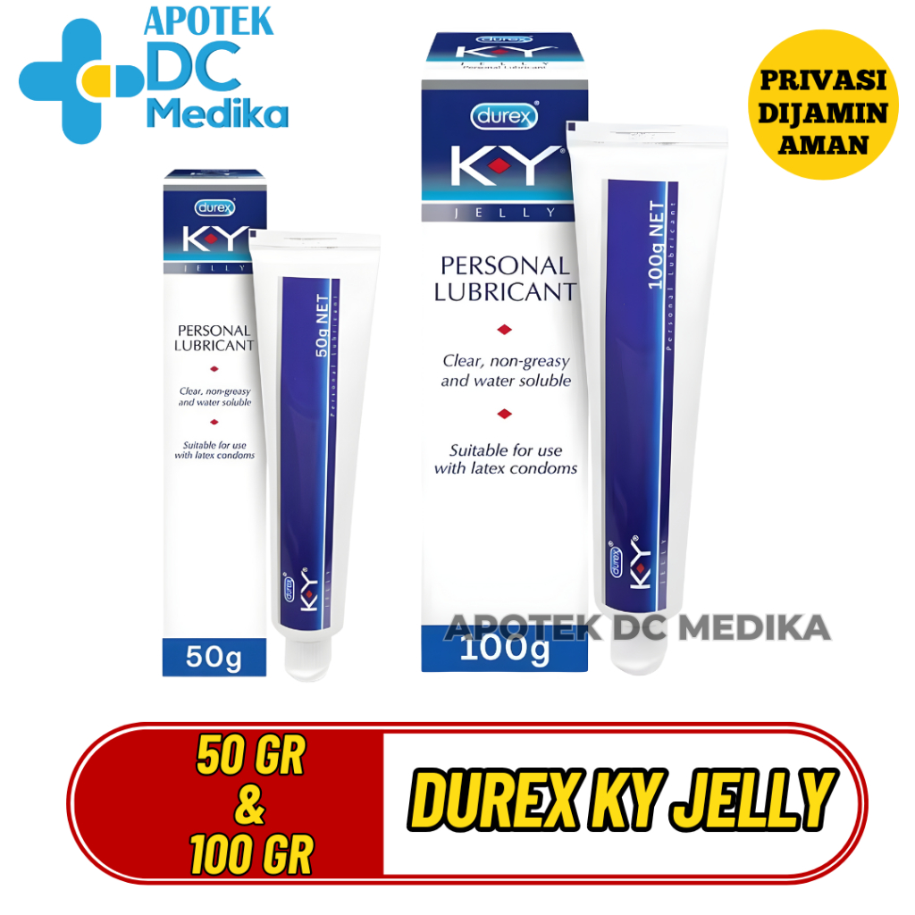 Durex KY Jelly Personal Lubricant, 50 & 100 ml, Privasi Dijamin Aman, Melembapkan, Merupakan Pelumas