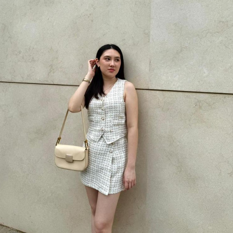 Auvre - Clair Tweed Set | Korean Tweed Set Premium | Baju Set Wanita Elegan