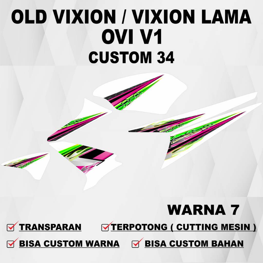 Stiker Old Vixion / Striping Old Vixion / Stiker Sticker Decal Transparan Old Vixion Grafis Custom 3