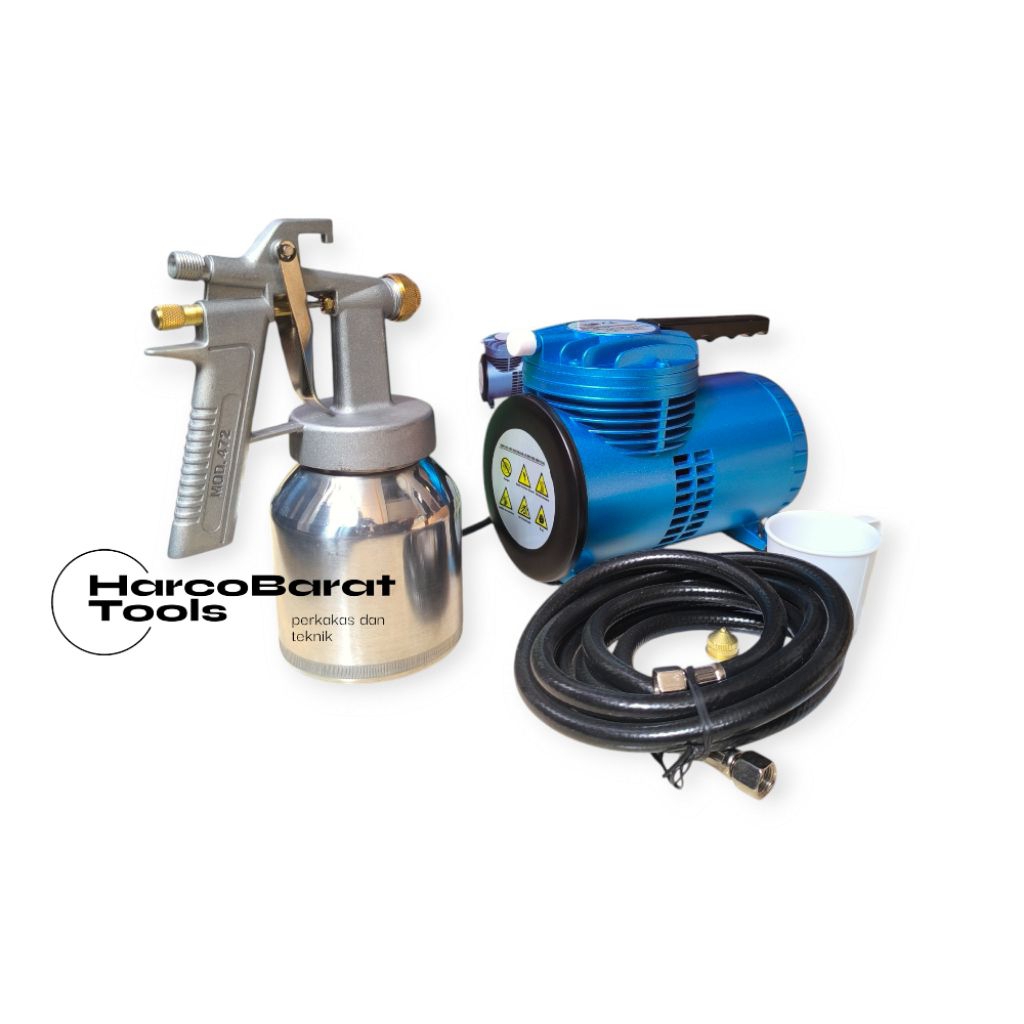 Mini Air Compressor Set Spray Gun Kit Kompresor Mini Sempro Cat