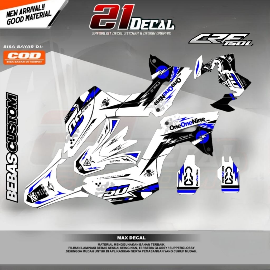 DECAL CRF 150 L MOTIF ONE NINE ONE NINE