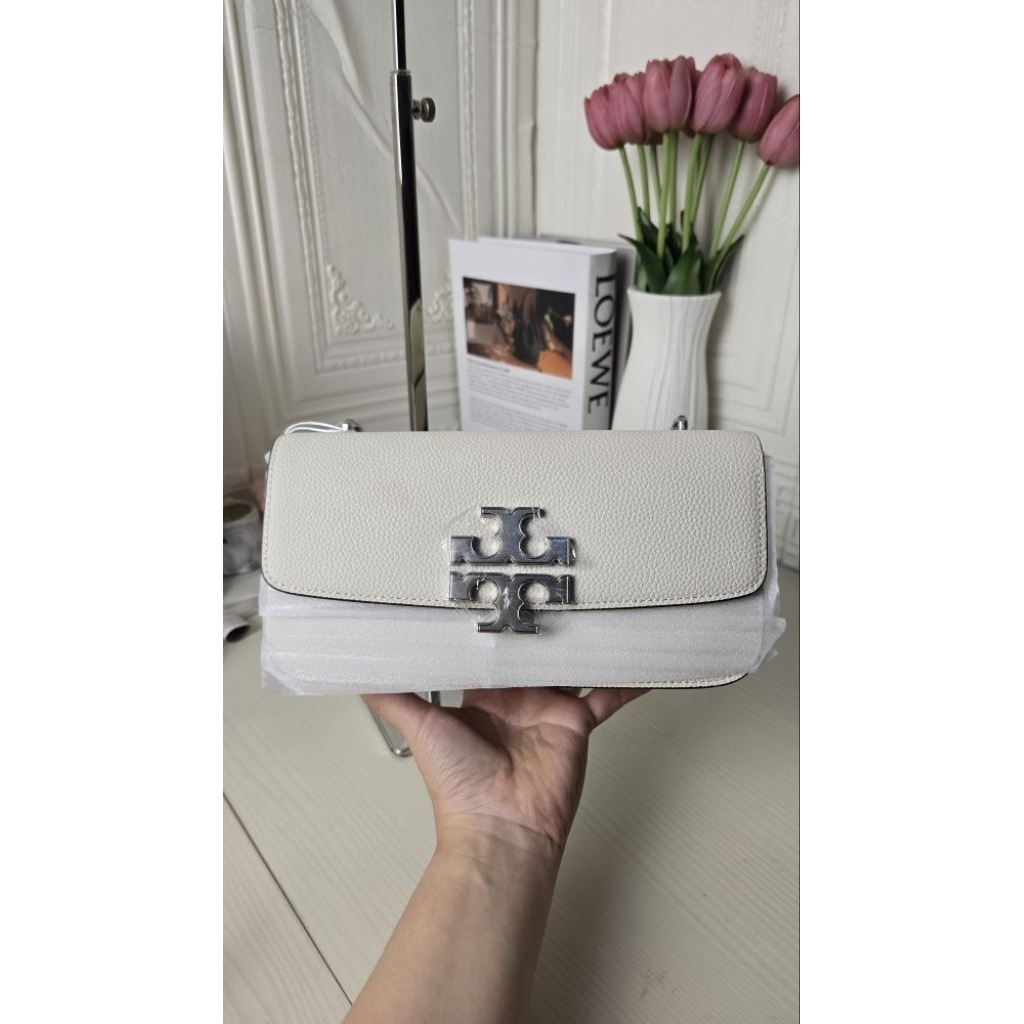 TB TE BE Eleanor White Full Genuine Leather Crossbody Shoulder
