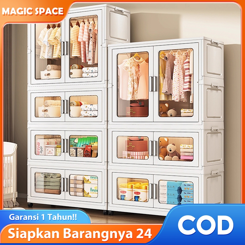 Lemari Plastik Baju/Lemari Lipat Plastik Susun/Wardrobe Storage