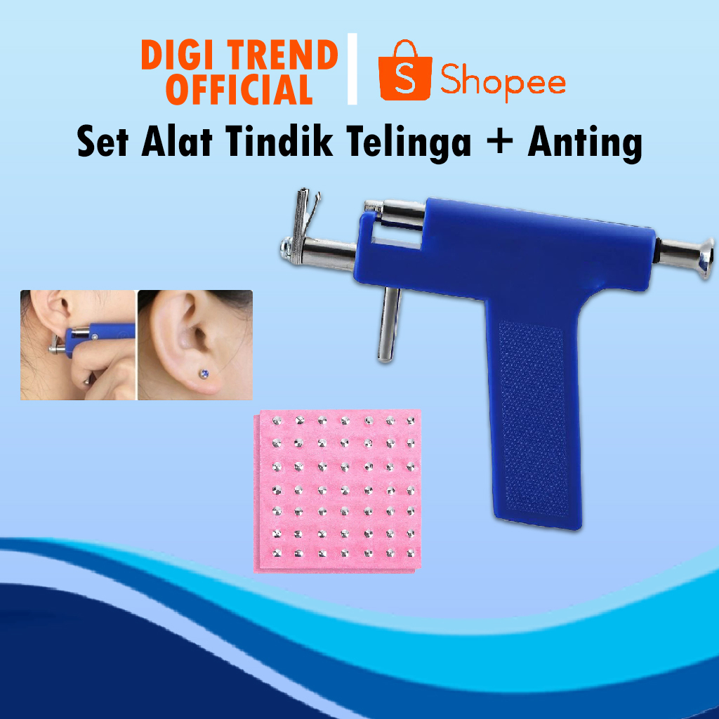 Set Alat Tindik Telinga dan Anting 98 Pcs Tindik Bayi/Dewasa Piercing Model Tembak Tindik Kuping
