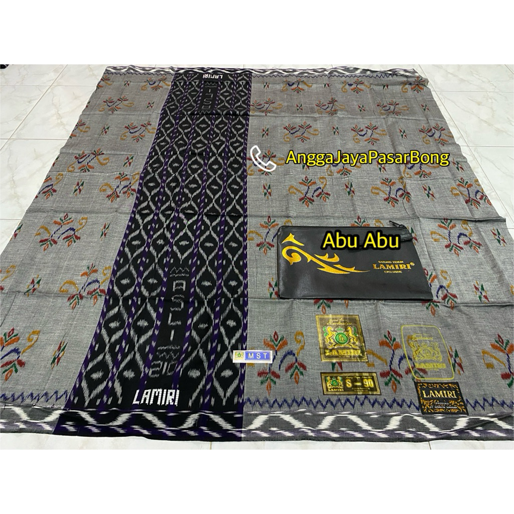 Sarung Tenun Dewasa Lamiri Sutra S90 Motif Kembang MST Mustamin Asli Original