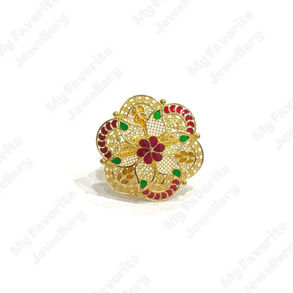 Cincin Adjustable Ala Ala Dubai Mewah Emas Asli Kadar 700 16K