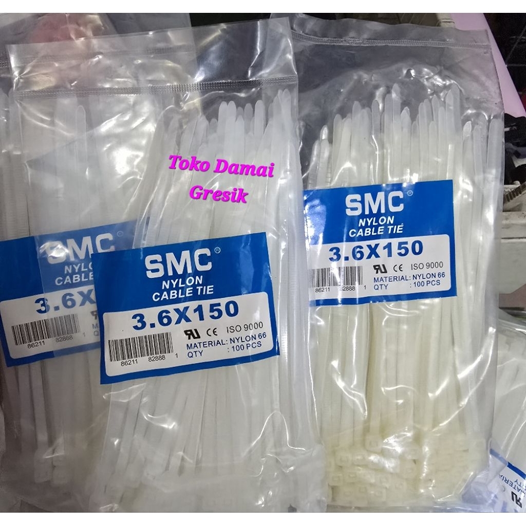 SMC Cable Ties 150x3,6 Putih 3,6x150 Nylon Cable Tie 150 x 3,6 White
