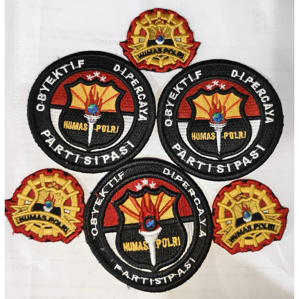 Atribut polri logo Humas Polri Bordir Timbul