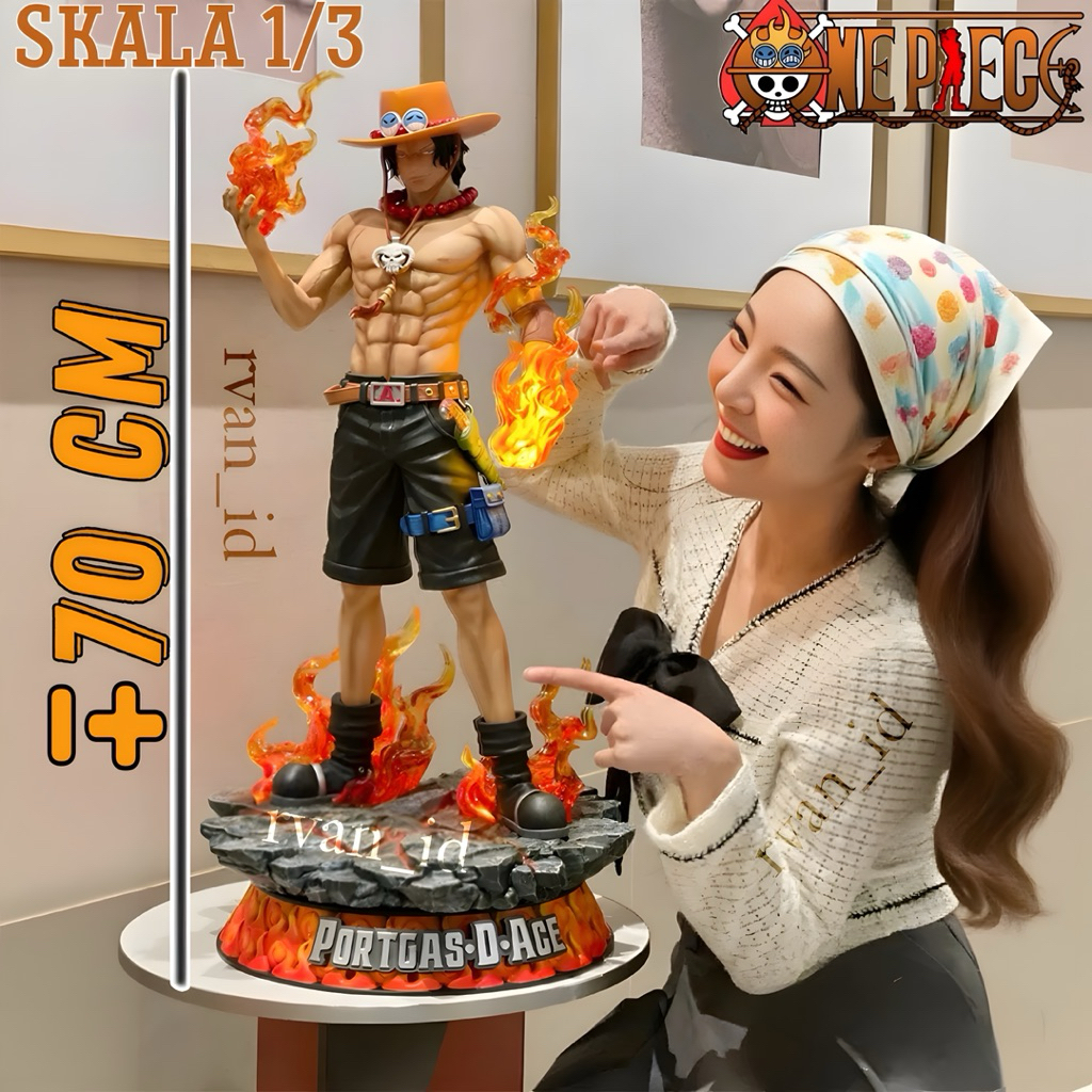 Action Figure JUMBO 1/3 Ace & Shanks - Figure Anime One Piece D Ace - Figure Shanks