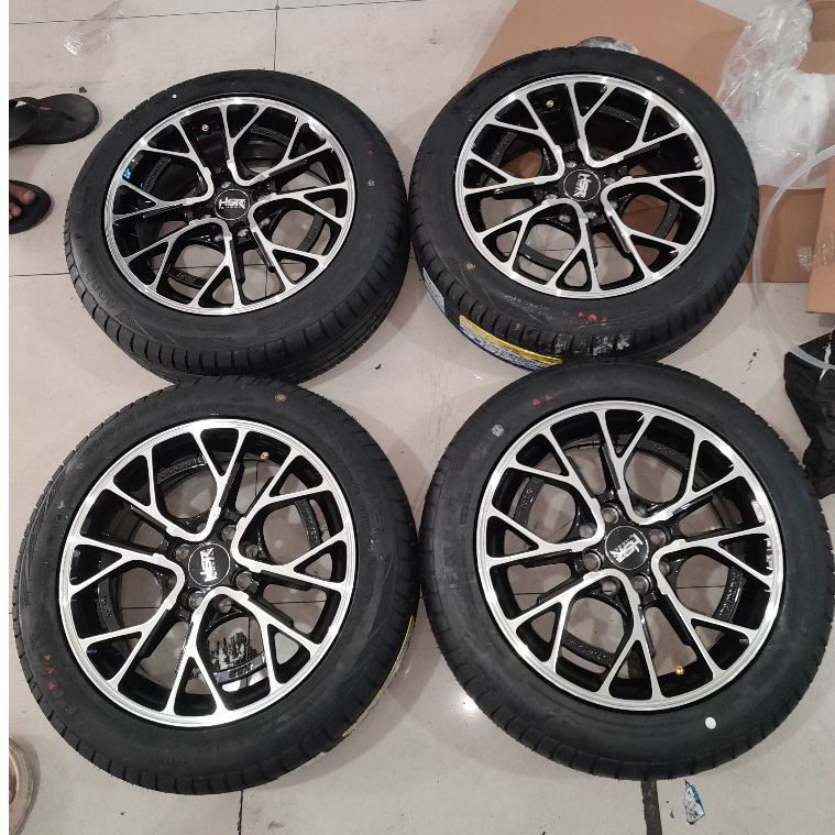 Paketan Velg Fitra Eri FE01 Two Tone R15 Pcd 4X100-114,3 Dan Ban Mobil 185 55 Ring 15 Accelera