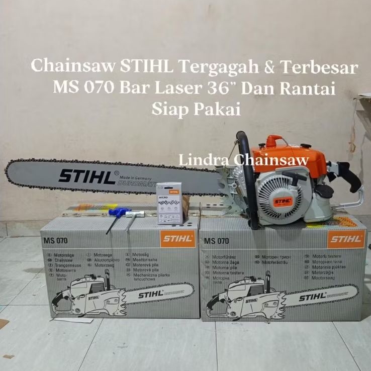 ￼TERMURAH  MESIN CHAINSAW  STIHL MS070 36" / Mesin Gergaji Kayu Chainsaw STIHL MS 070 36 Inch - Mesi
