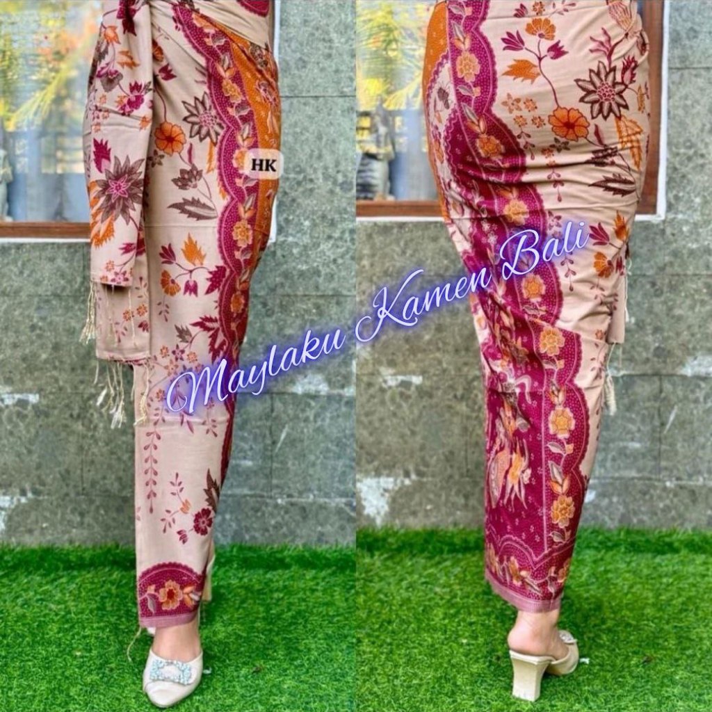 Kamen Bali Sutra Paris ATBM Motif Batik Sopal Kamen Lembaran Bali Sutra Paris Adem Motif Elegan