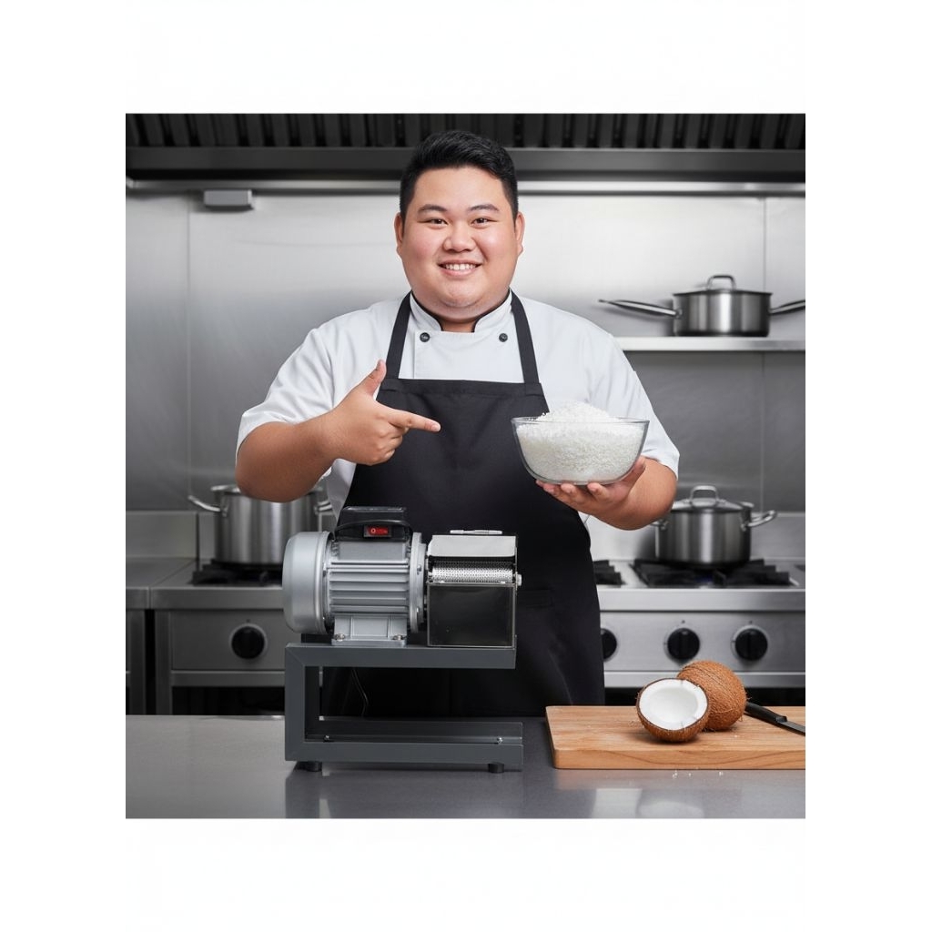 ‎MESIN PARUT KELAPA LISTRIK RANGKA HIJAU BESI KOKOH PARUTAN SINGKONG MINI 200 WATT ROLL STAINLESS ST