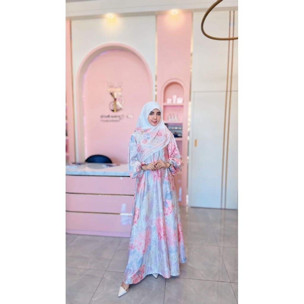 Dress Gamis Mewah Shellasaukia Baju Muslim Wanita Kondangan Pesta