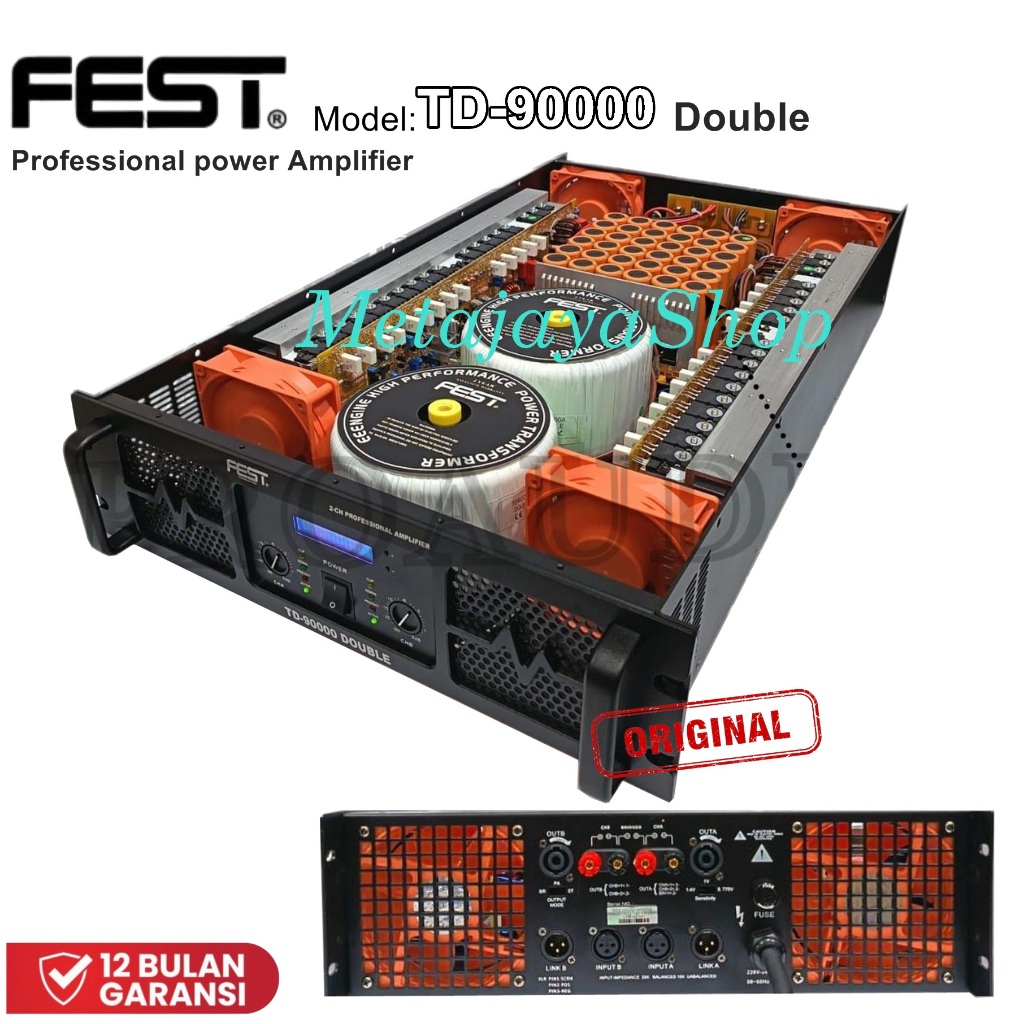 FEST Professional Power Amplifier Fest TD-90000 Class TD 2 Channel Double Power