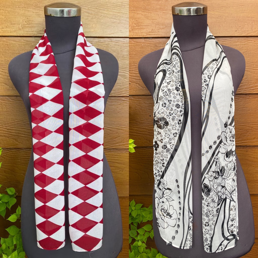 37-44 Syal wanita fashion leher scraft motif scarf murah selendang scarft
