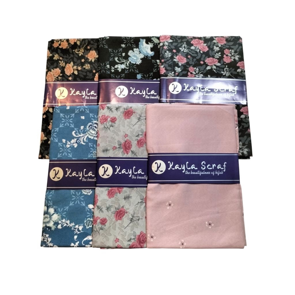 Kayla Scraf - Hijab Segiempat Motif Katun Premium