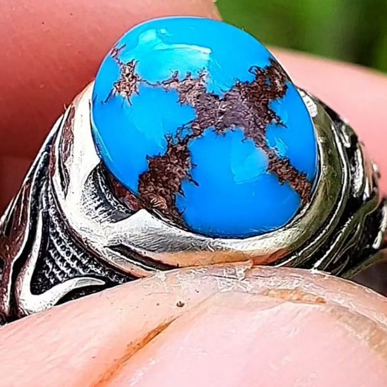 batu akik pirus Mesir tapak jalak natural mantapp