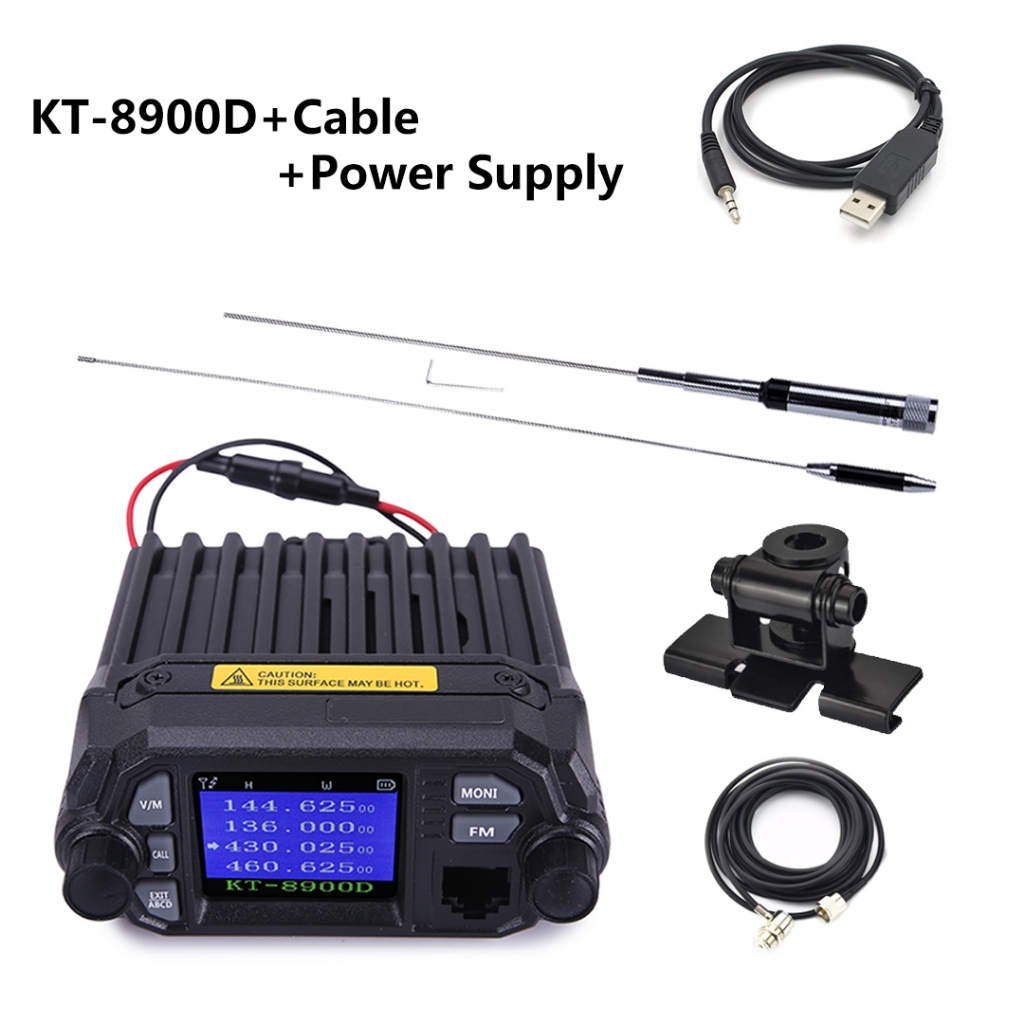 Radio Rig MIni Mobil Dual Band QYT KT 8900D + Antenna + Kabel Ekstensi + Braket Gunung + Kabel Kode