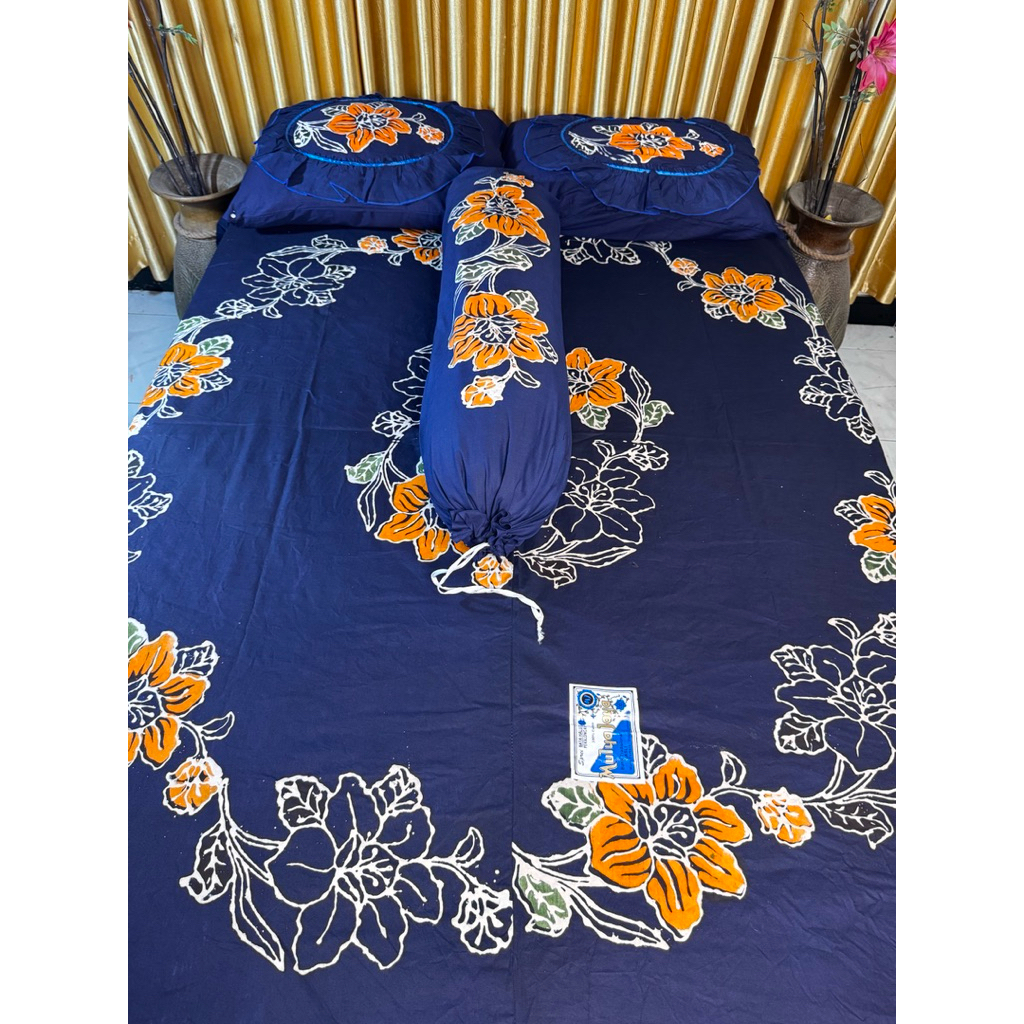 Pasti_Indah Sprei Batik Jadul Cap Kain Katun Tebel Super Adem Karet Elastis