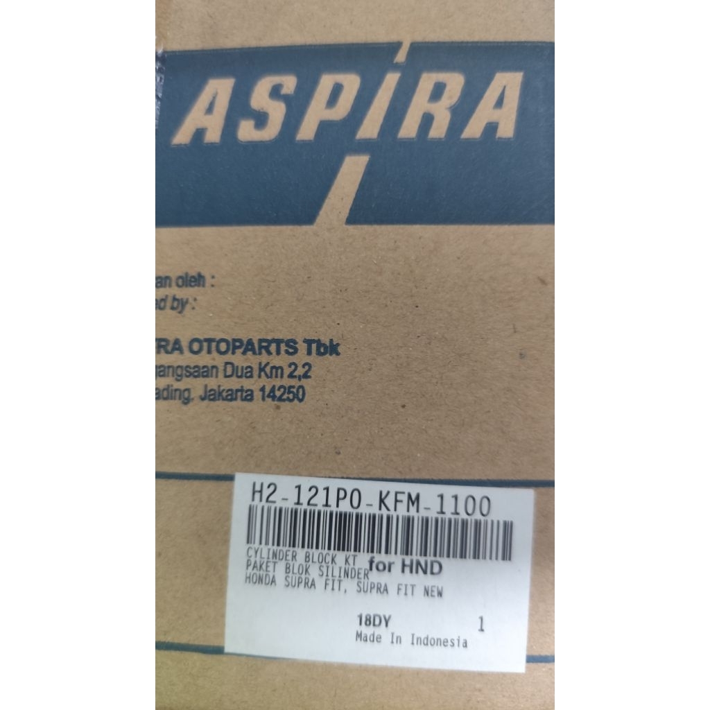 Blok seher boring aspira original astra otoparts supra fi fit new legenda