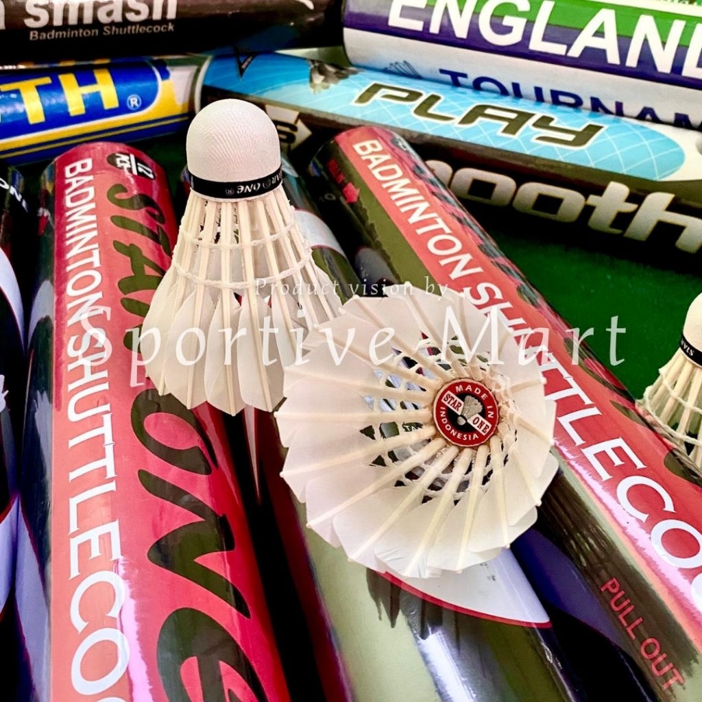 ORIGINAL Shuttlecocks STAR ONE – Bulu Mentok Ekspor • Stabil, Tahan Lama, 1 Slop Isi 12 pcs