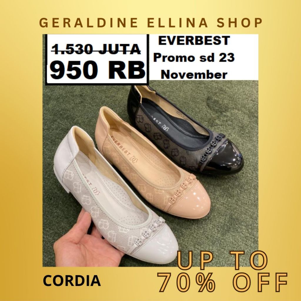 Sepatu flat everbest Wanita perempuan cewe cewek EVERBEST ORIGINAL 100% SERI CORDIA
