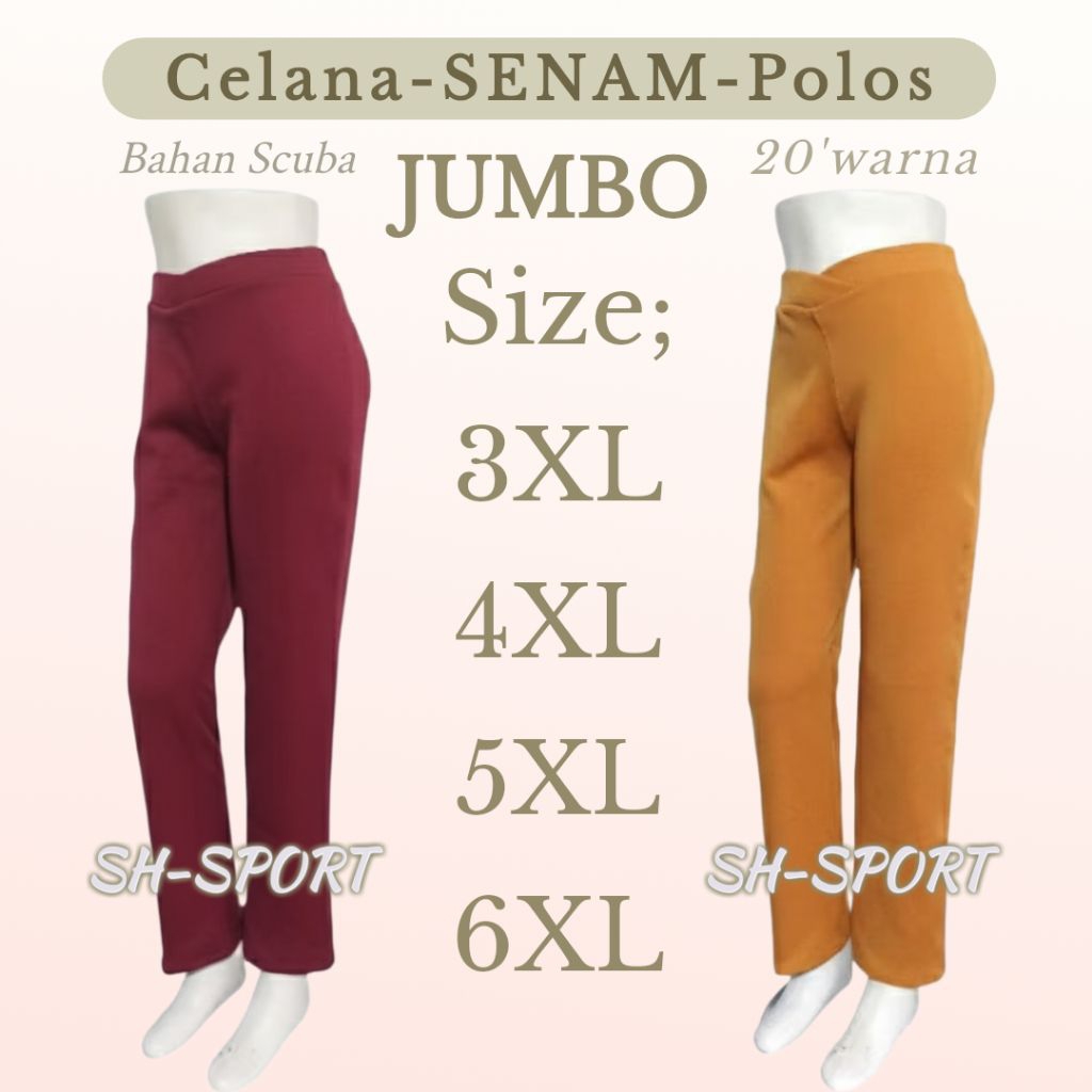 Best seller [ JUMBO ][ 3XL, 4XL, 5XL, 6XL, ][ CELANA SENAM POLOS PANJANG]>celana senam wanita//celan