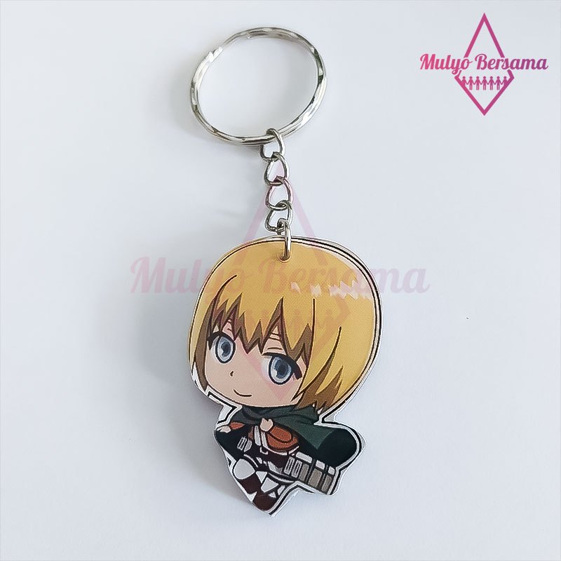 Gantungan Kunci Akrilik Anime Ganci Anime AOT Keychain Eren Mikasa Levi Armin - Mulyo Bersama