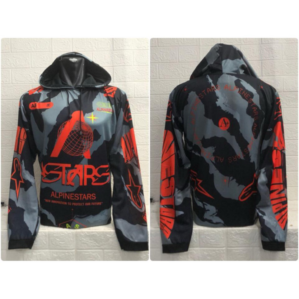 Kaos Jersey Kupluk cross trail Fullprinting lengan panjang