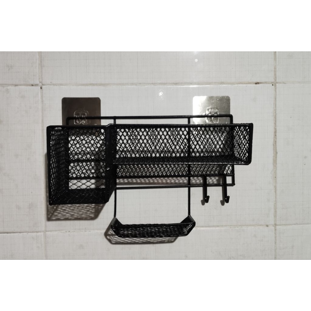 rak kamar mandi ada tempat sabun dan tempat sikat giginya (gratis perekat dan packing kardus)