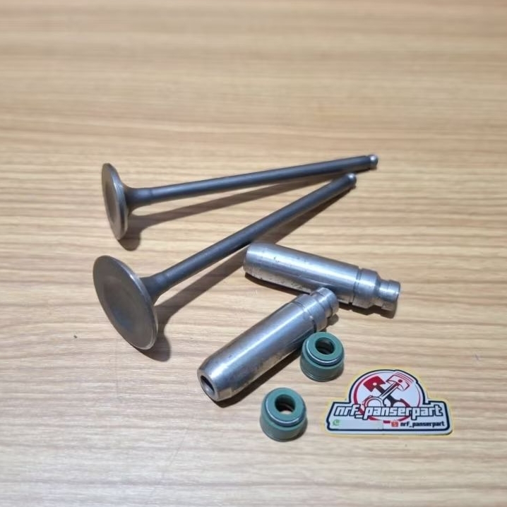 KLEP THUNDER 125//PAYUNG KLEP SET IN/EX SUZUKI THUNDER 125  +KARET SEAL/SIL KLEP + BOS KLEP THUNDER 