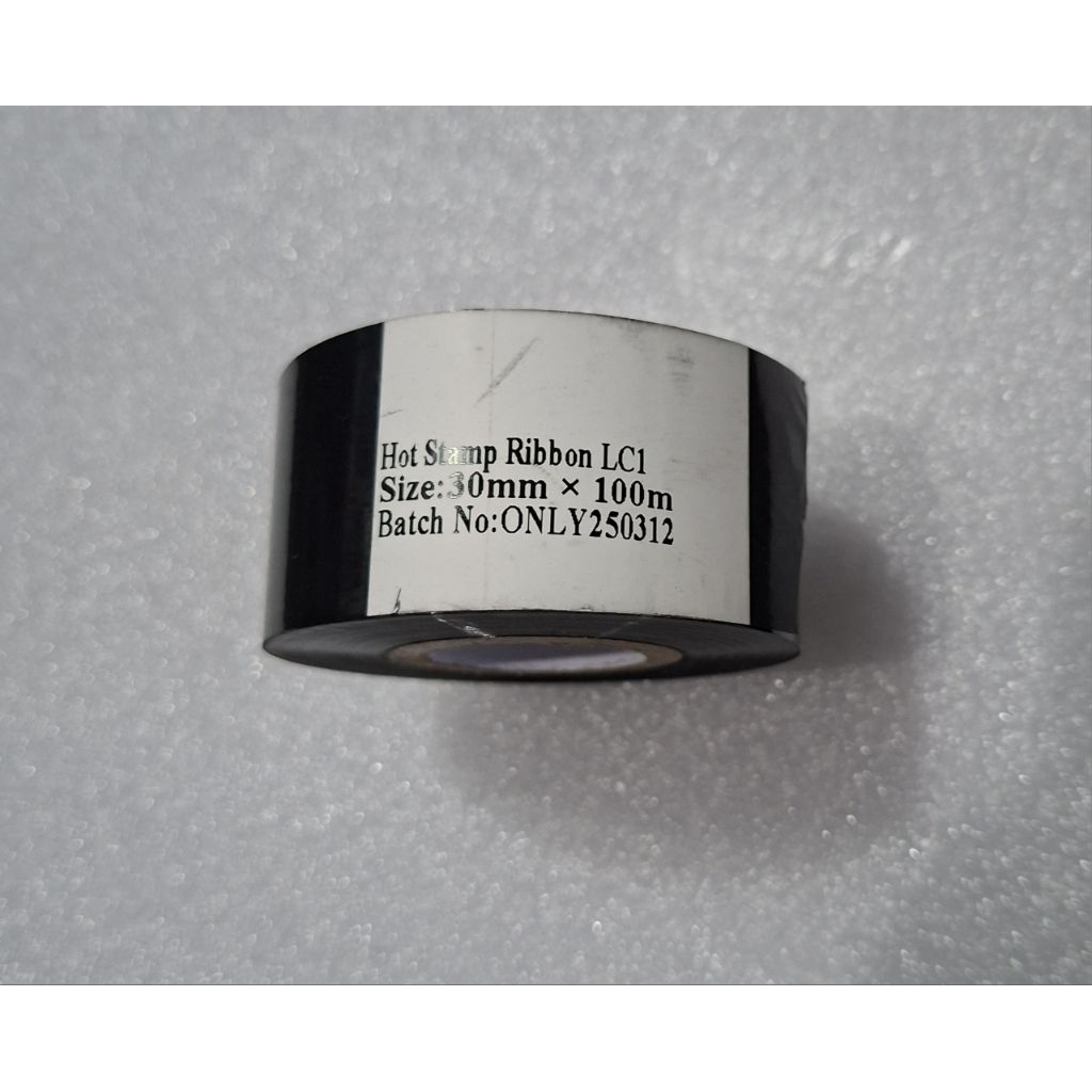 Ribbon 30mm x 100cm (Hitam), Hot Stamp Foil, Hot Stamping Foil, Hot Stamp Ribbon LC1 30x100