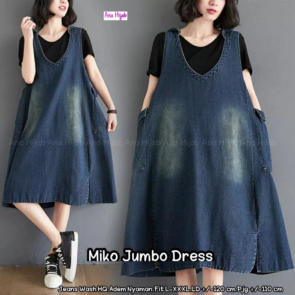 MIKO JUMBO OVERALL (MIDI DRESS JEANS IMPORT) ANA