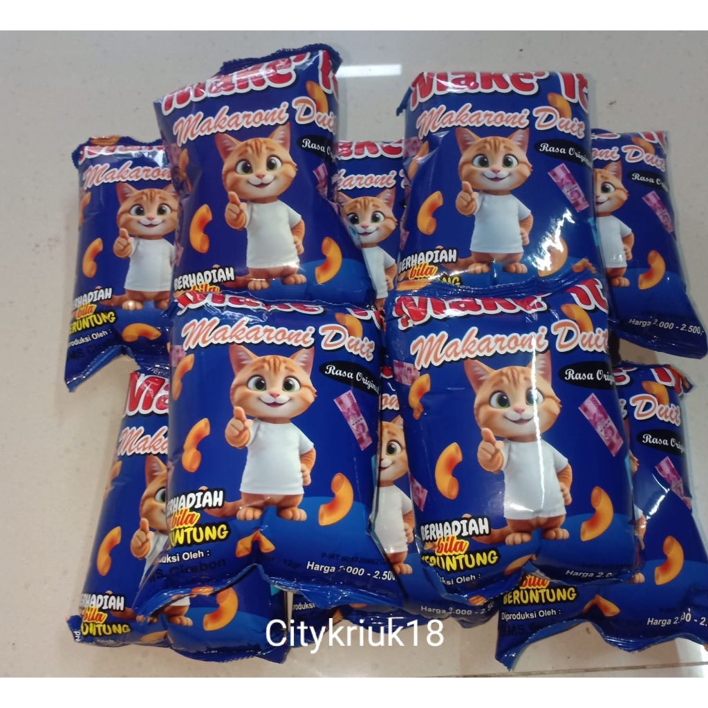 Ciki Make'it Berhadiah Ciki Makaroni Duit 1Pack 10Pcs