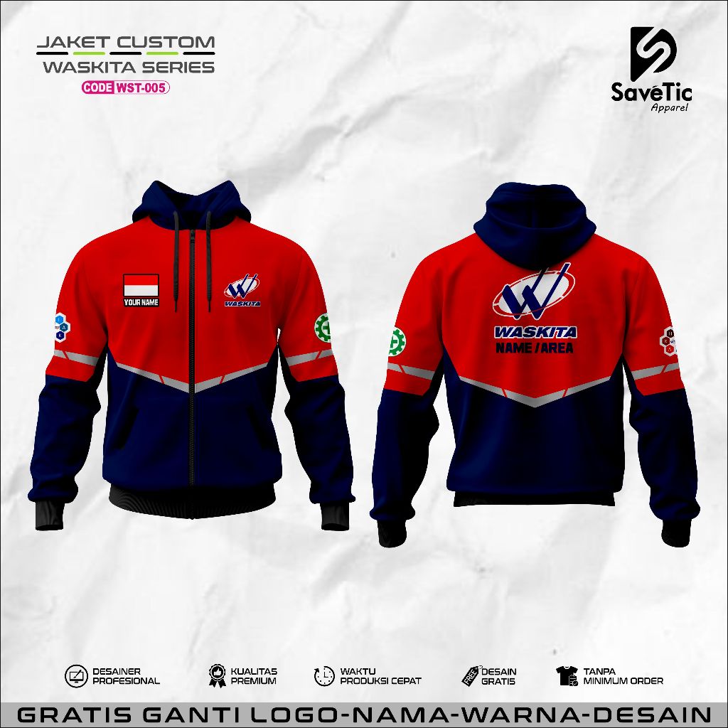 Jaket WASKITA Full Printing Sublim/Jaket Custom WASKITA/Hoodie/Bomber/Tracktop/Jaket PT WASKITA Kary