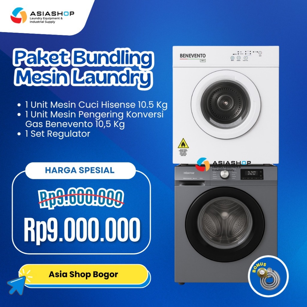 Paket Mesin Cuci Mesin Pengering Washer Dryer Laundry Kiloan Rumah Tangga Baru Garansi Gratis Ongkir