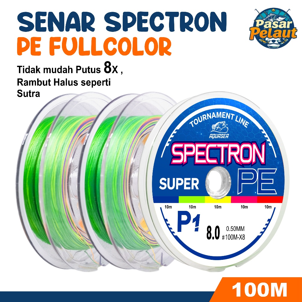 PASAR PELAUT - Senar Pancing SPEKTRON 100M CONECTING Super PE P1 X8 Super Kuat