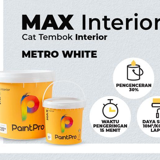 Cat Tembok Interior Murah Berkualitas Anti Lumut Tidak Berbau Rendah Voc Paintpro Max Interior 20Kg