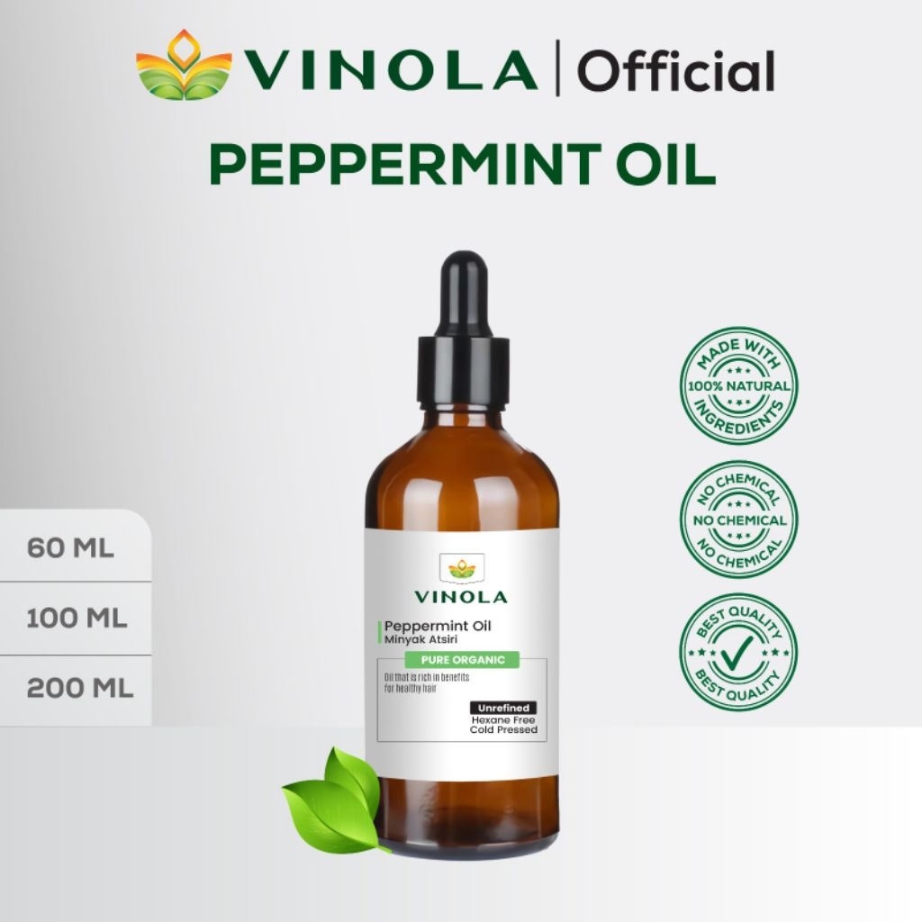 VINOLA Peppermint Oil - Minyak Atsiri, Essential Oil, Perawatan Rambut, Pereda Sakit