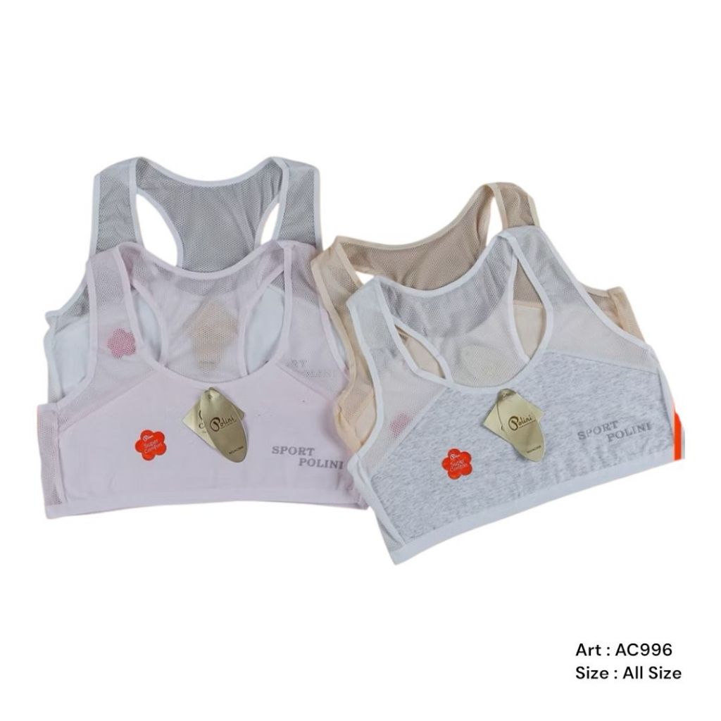 1 dan 3 pcs Miniset Busa Anak Perempuan POLINI Art AC996 Miniset Silang Tali Besar Bra Pengait Busa 