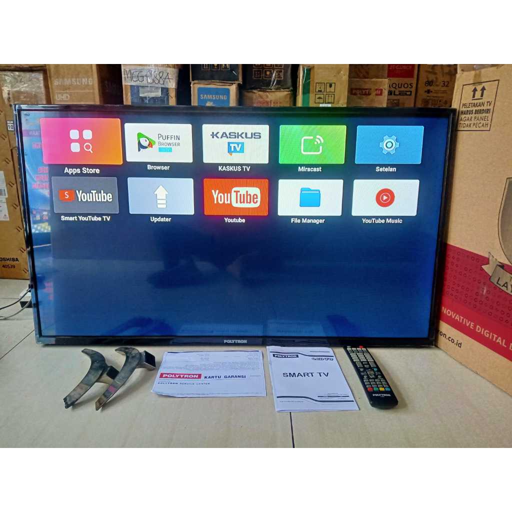 FULLSET TV LED Polytron 40IN SMART TV Sudah Youtube Digital TV Kondisi bekas pemakaian masih segel 3