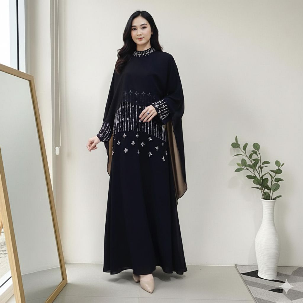 {Toko.Sky} Gamis Aluna Mix Payet/Gamis Jumbo Ceruty Babydoll