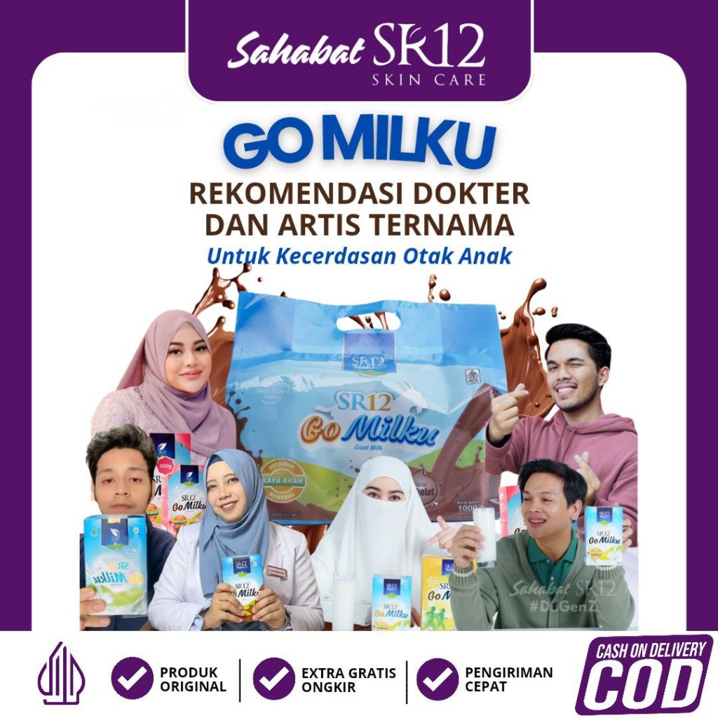 Go Milku Coklat Kemasan Pouch – SR12 Official Etawa – Free Gift – Produk Unggulan – Susu Anak Penamb