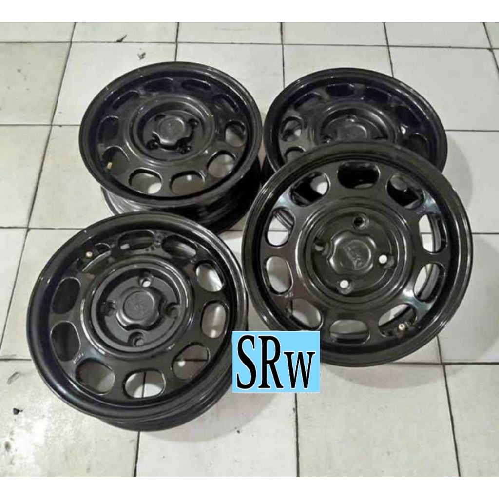 Velg Mobil Second HSR Ring 14 Lebar 5,5 pcd 4x100 Et35 Black