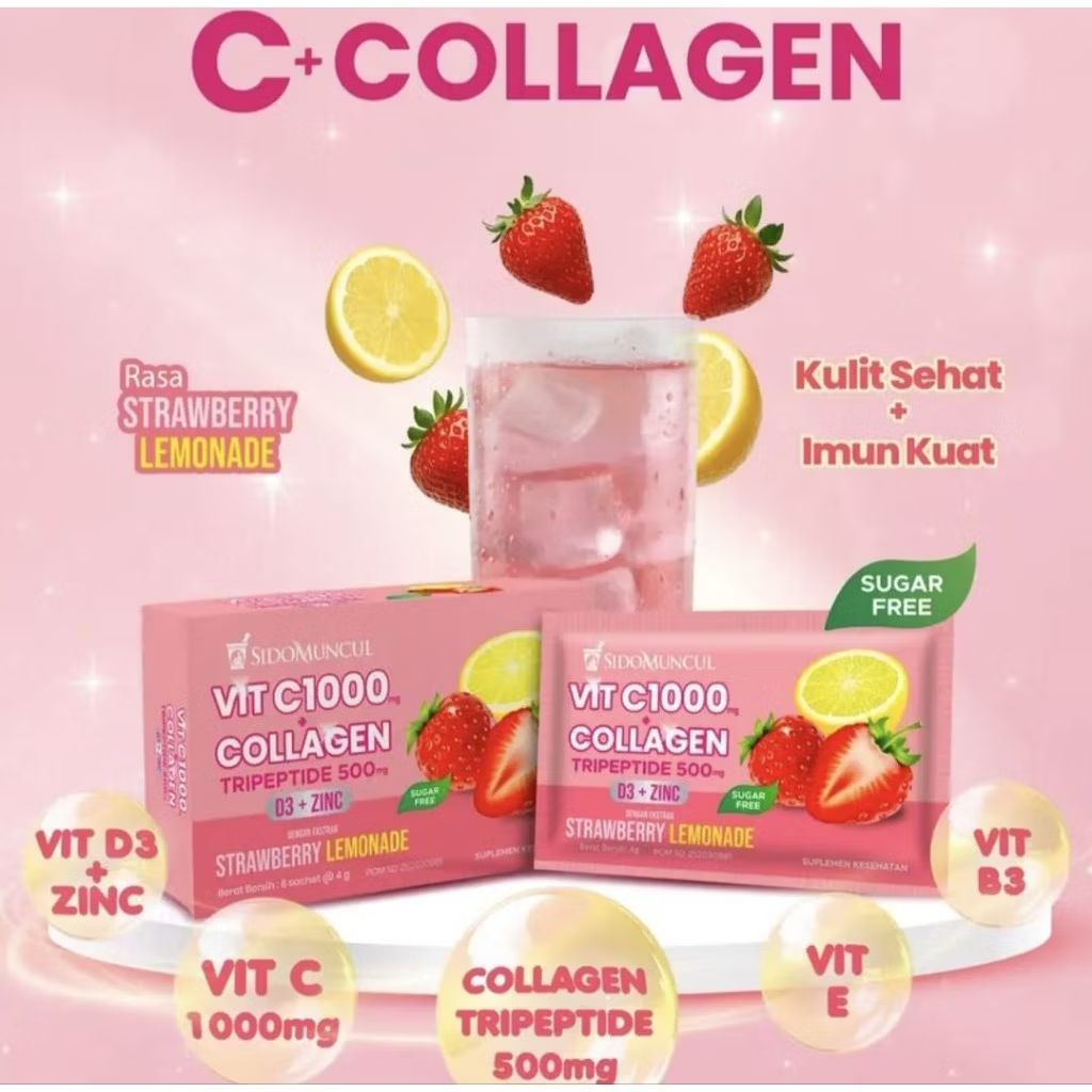 Sidomuncul Glow Collagen Drink Per Box isi 6