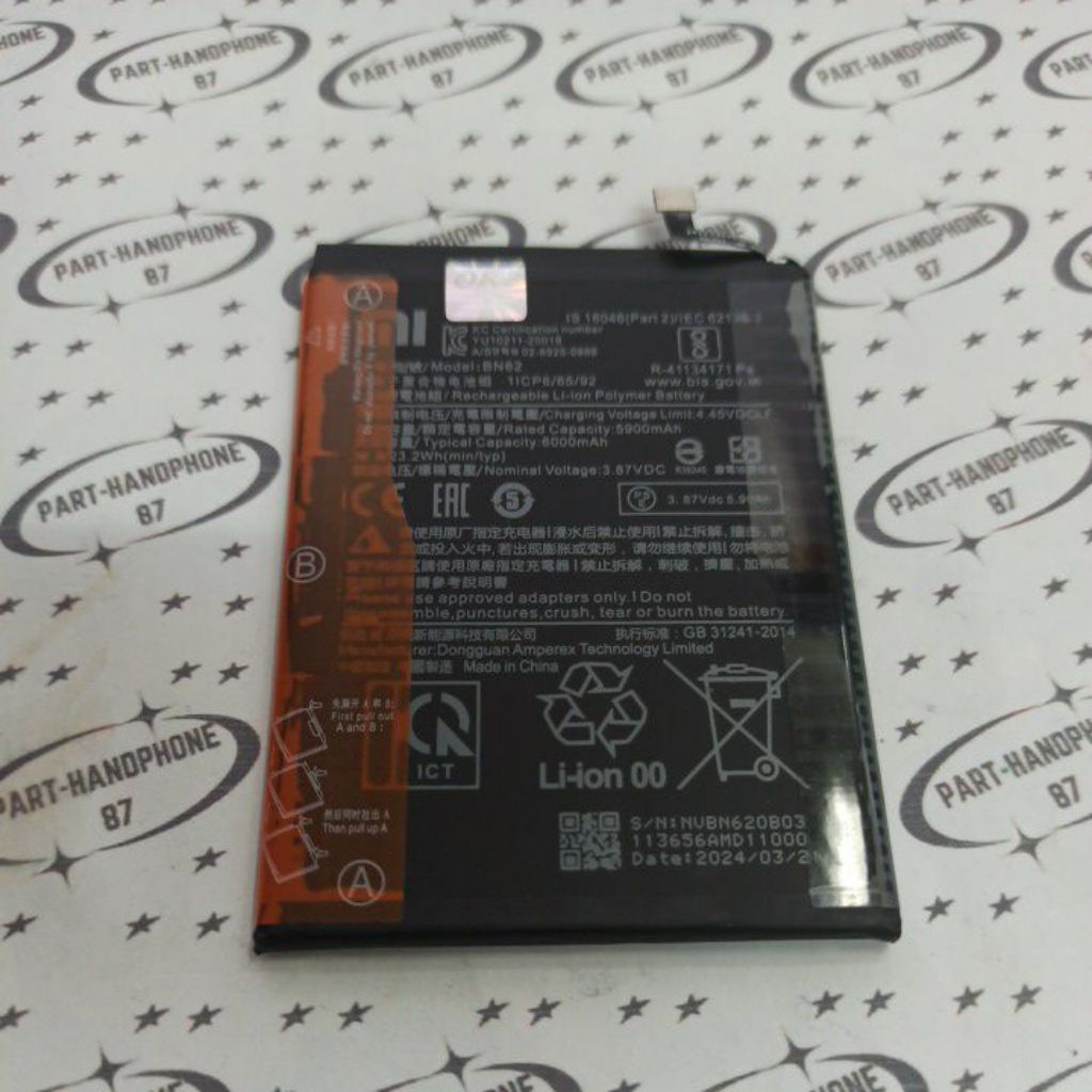 BATERAI BATTERY BATRE XIAOMI REDMI 9T/POCOPHONE M3 BN62 ASLI ORIGINAL COPOTAN
